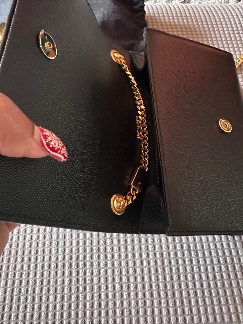 YSL Black Leather Monogram Chain Tassel Shoulder Bag-Never Used!!! - Picture 5 of 7